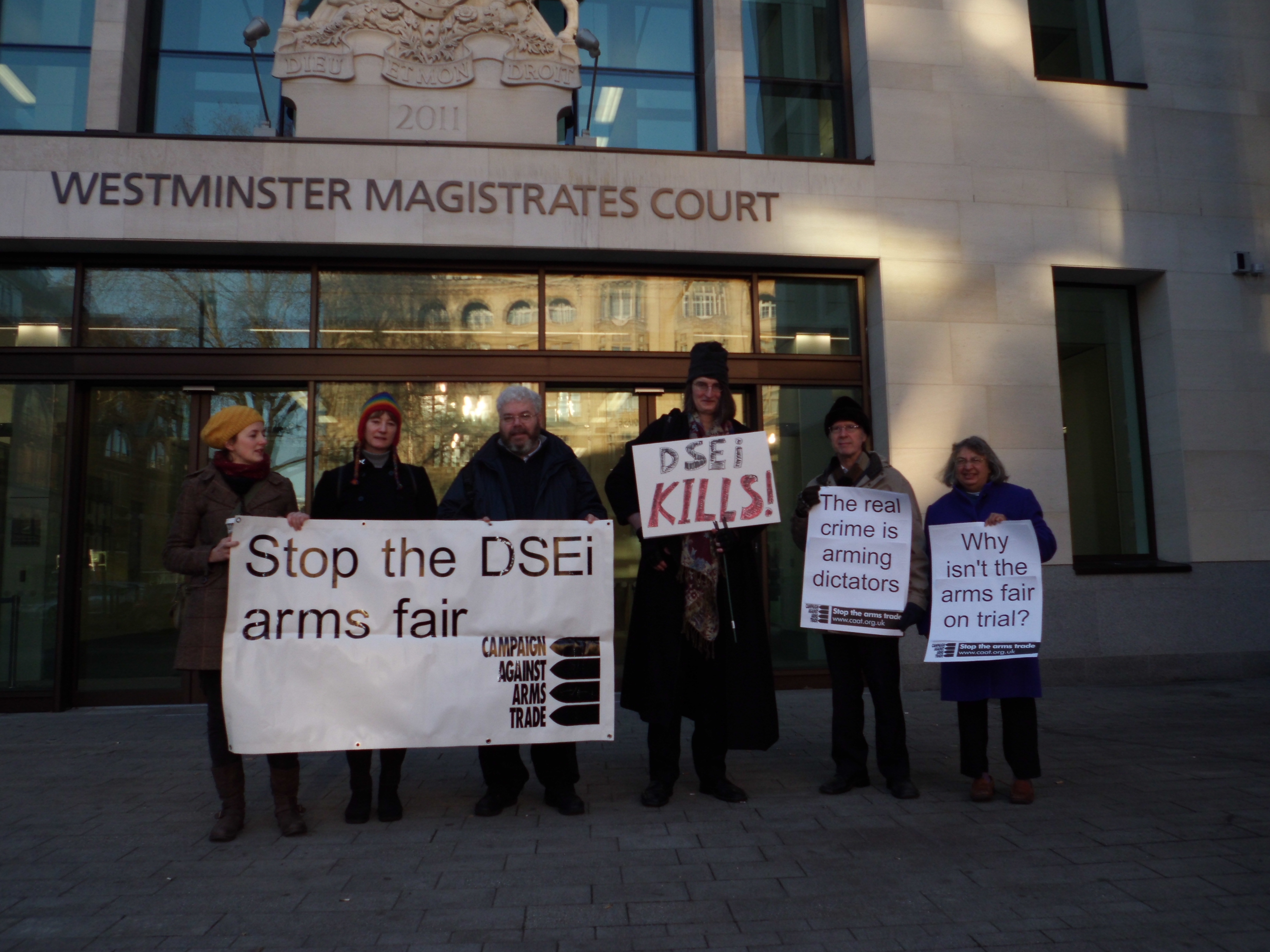 Supporters at Chris Coles' court case - 16 January 2012