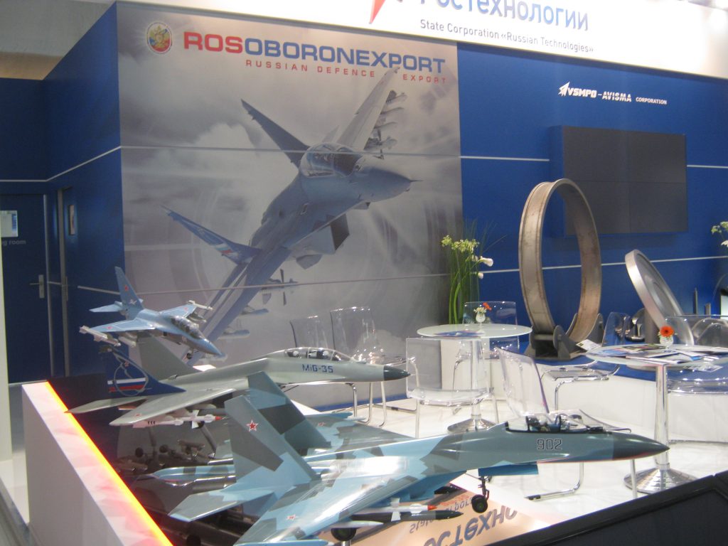 Promotional material for Rosoboronexport, the Russian state arms company