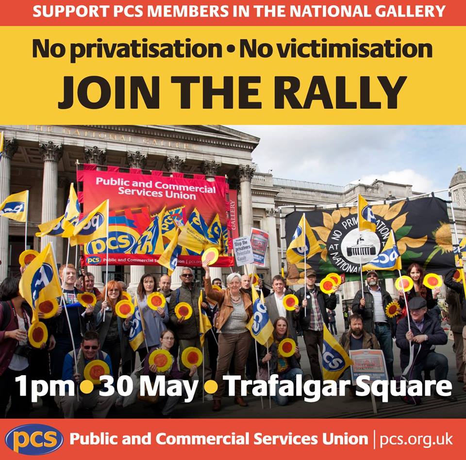 Public and Commercial Services Union publicity for a rally against privatisation