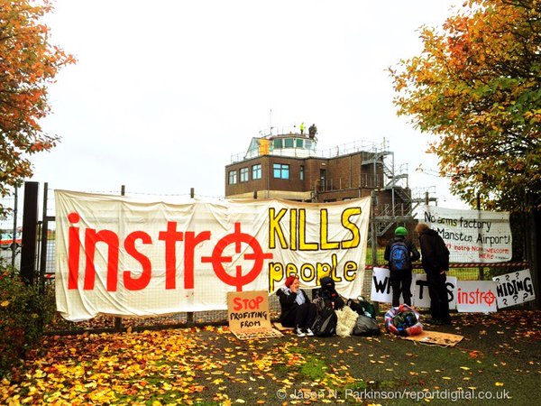 activists blockading the Manston Airport Elbit site