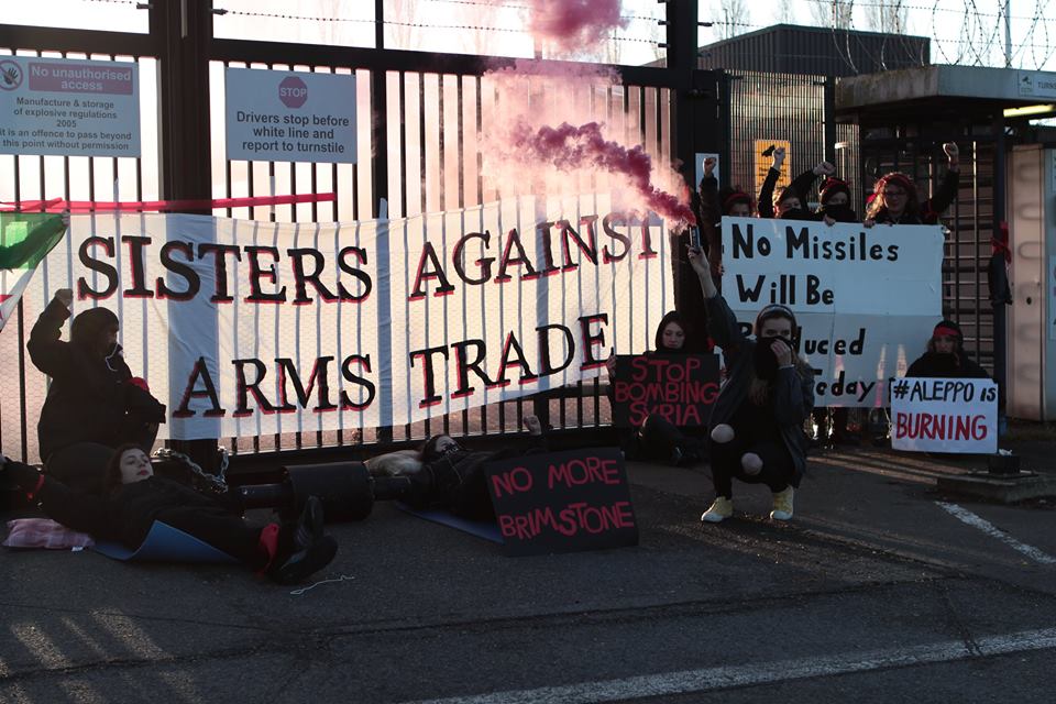 sisters against the arms trade action photo