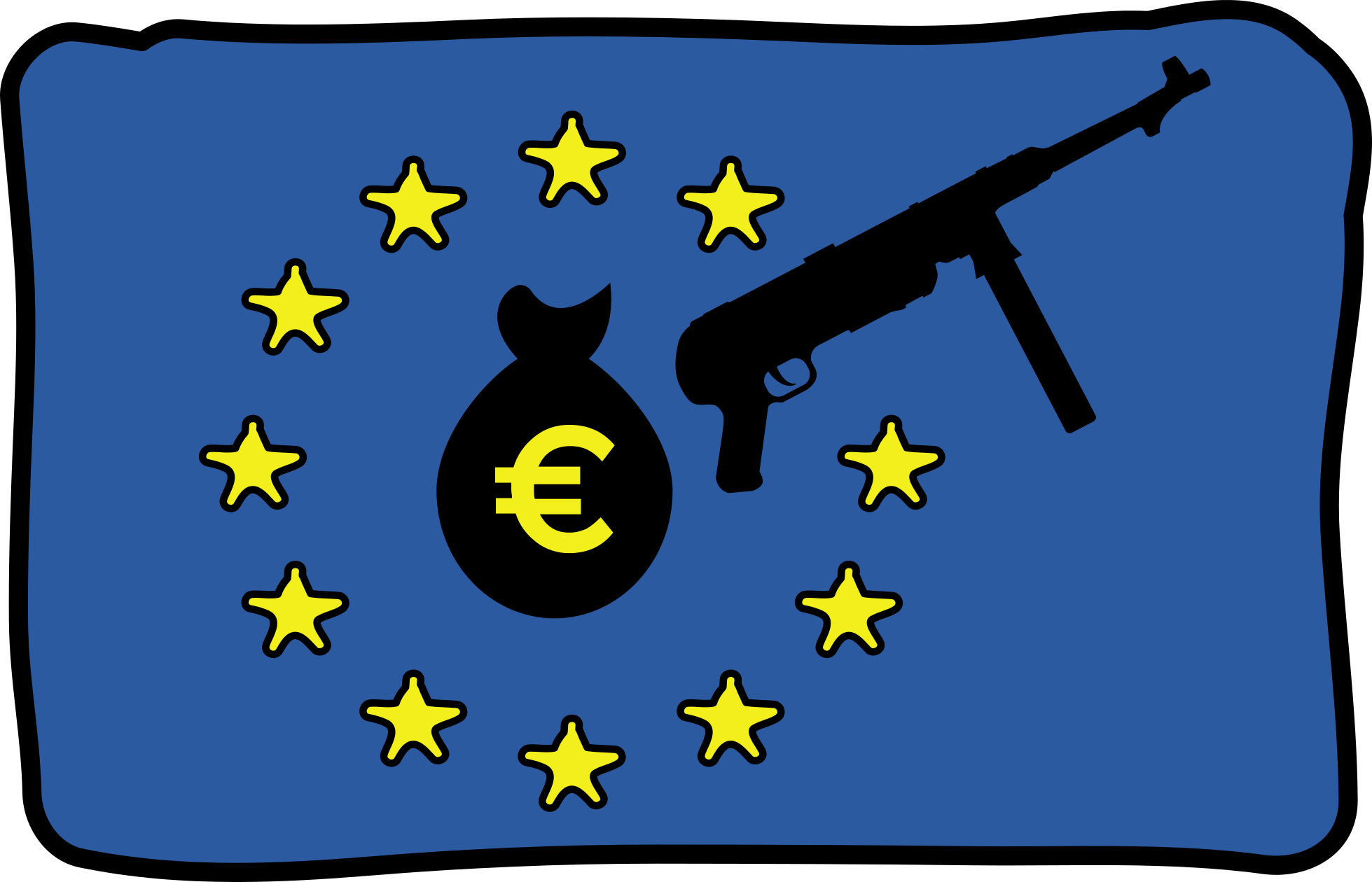 anti-militarist EU flag symbol