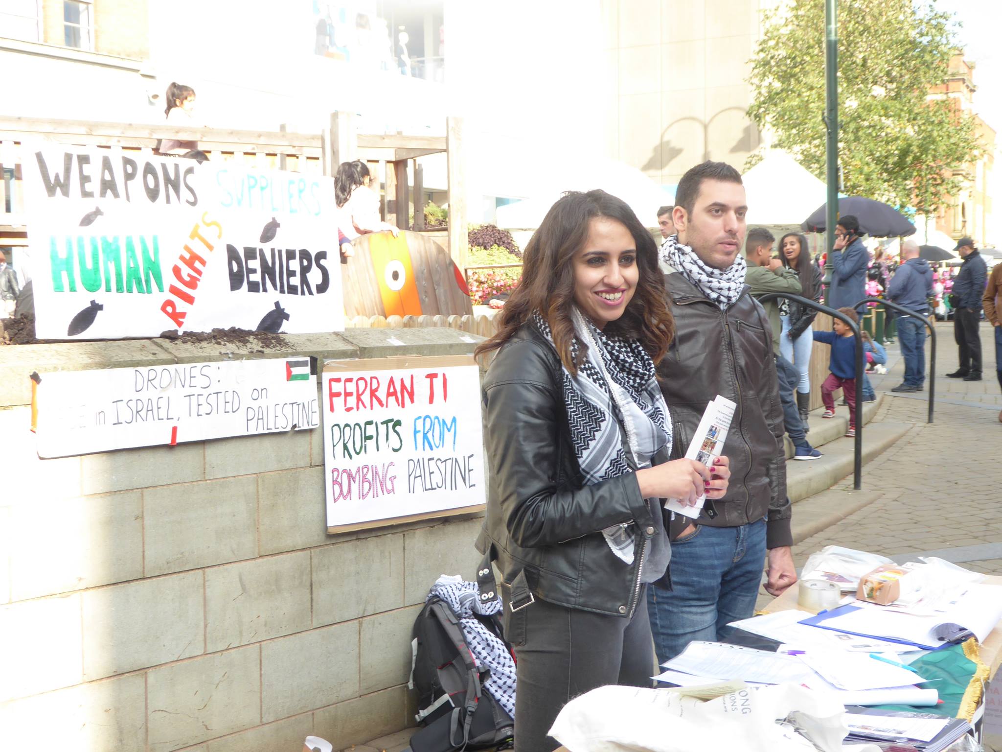 campaigners leaflet the public and hold a stall in Oldham town centre