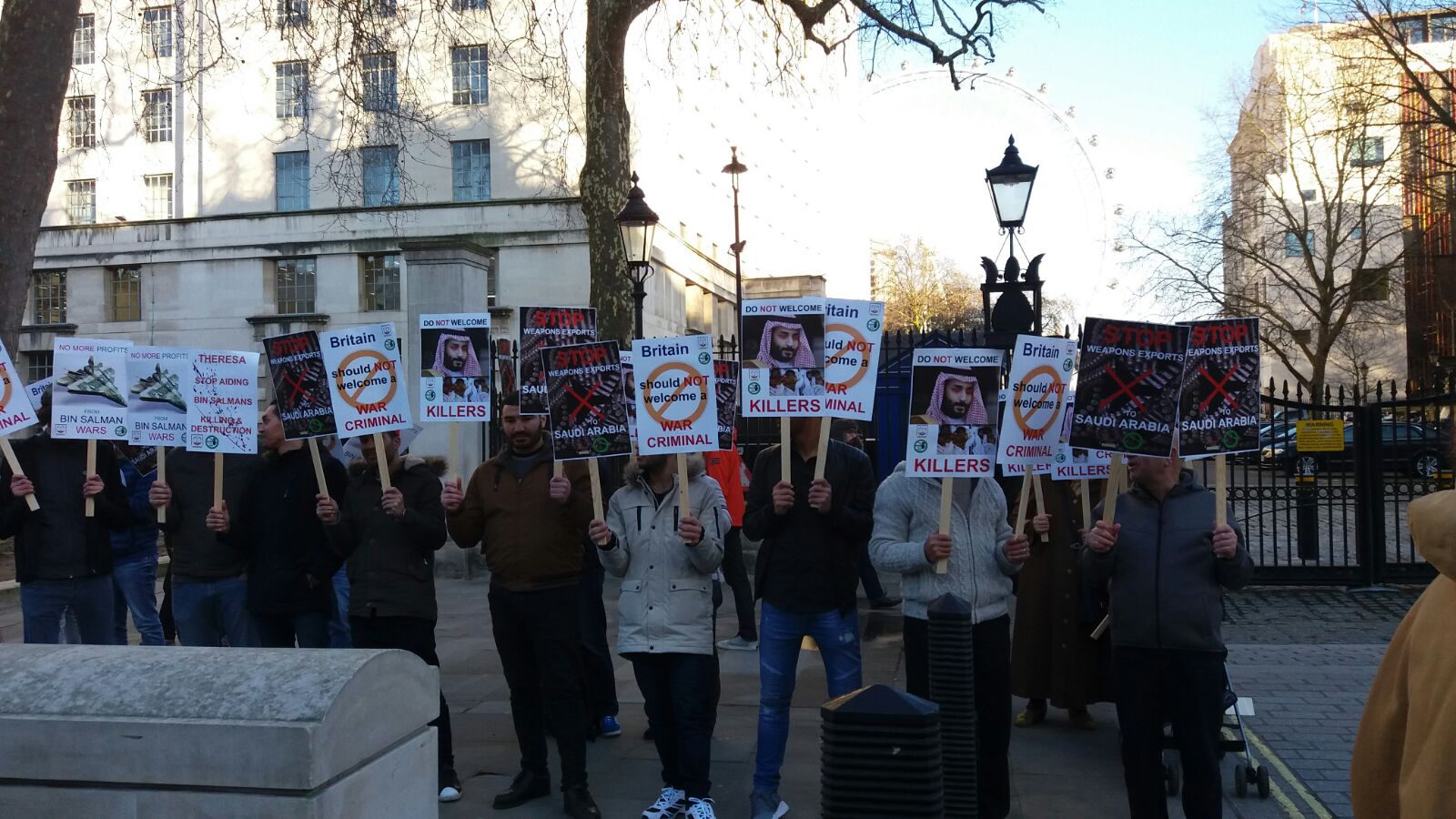 Protesters outside Downing Street