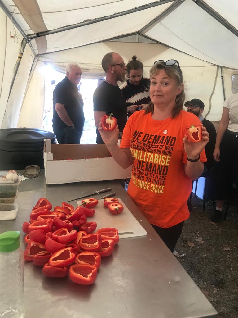 Food prep in the Peace Camp Kitchen - the revolution needs feeding