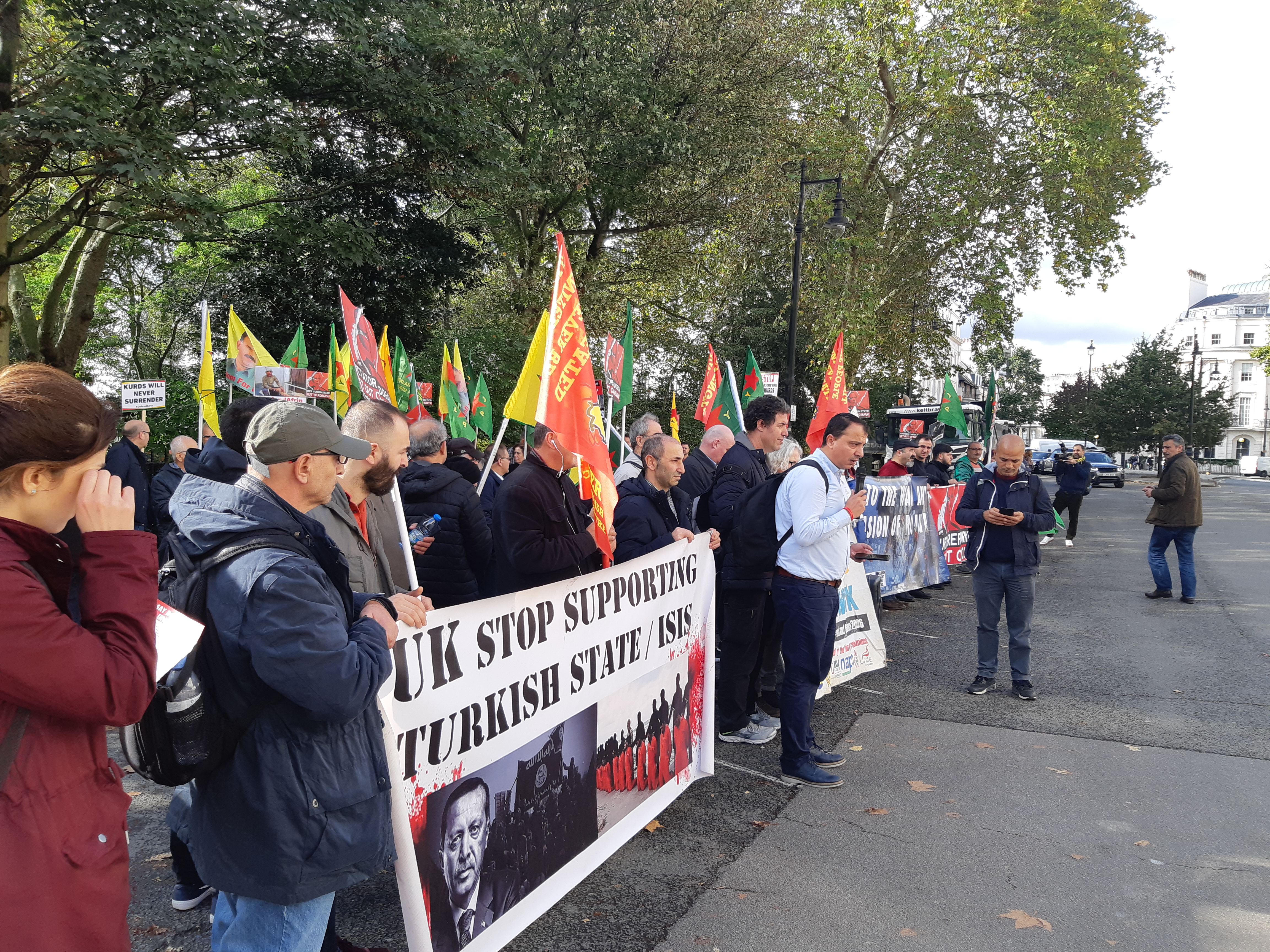 Protest outside Turkish embassy in London