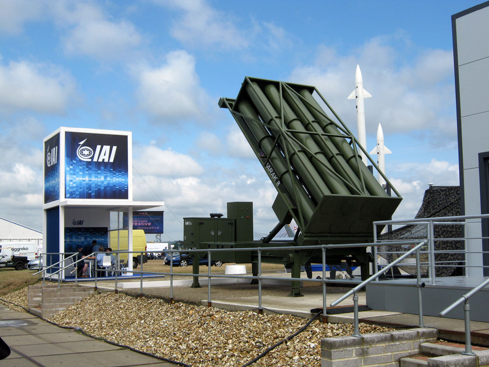 Israel-Aerospace-Industries-displays-their-Barak-8-Missile-at-Farnborough-International