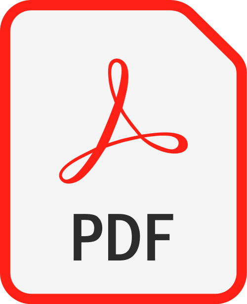 "PDF" and PDF symbol with red border