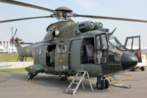 An Airbus military helicopter at the ILA Berlin Air Show