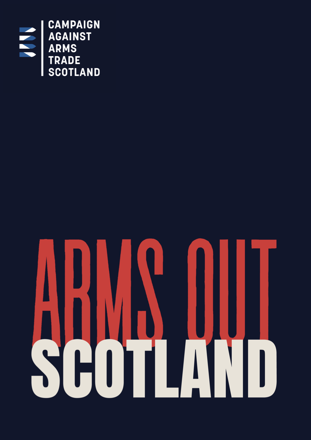 cover of arms out Scotland election demands - blue cover with red text